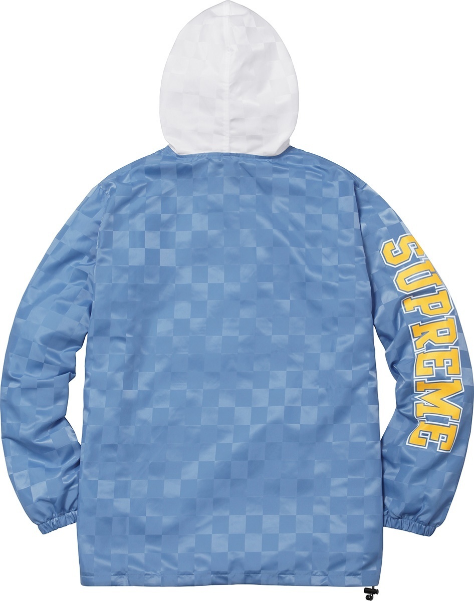 Checkered Nylon Hooded Pullover view 3